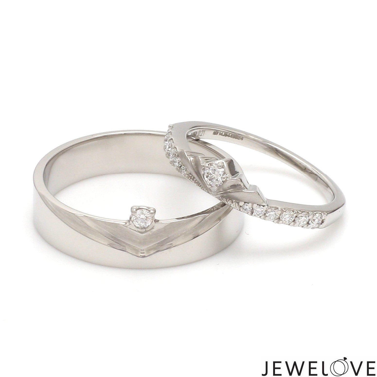 Platinum Diamond Couple Ring JL PT 1364