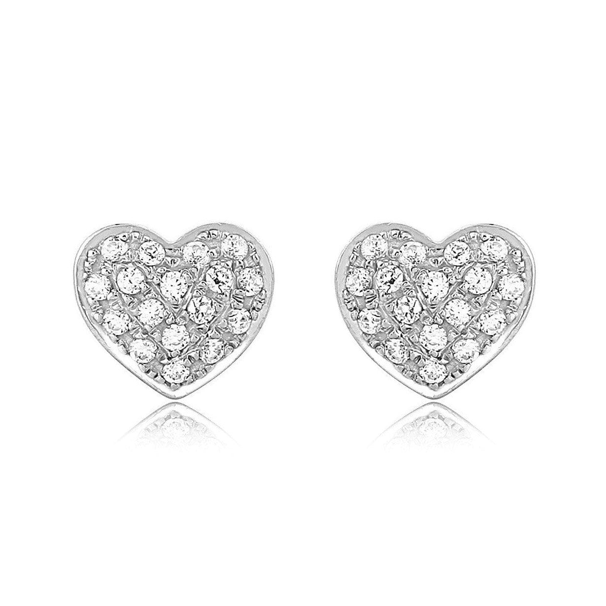 Platinum & Diamond Heart Earrings JL PT E 168