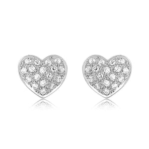 Platinum & Diamond Heart Earrings JL PT E 168