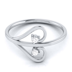 Platinum Diamond Heart Ring for Women JL PT LR 138