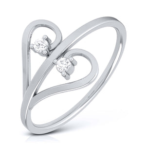 Platinum Diamond Heart Ring for Women JL PT LR 138