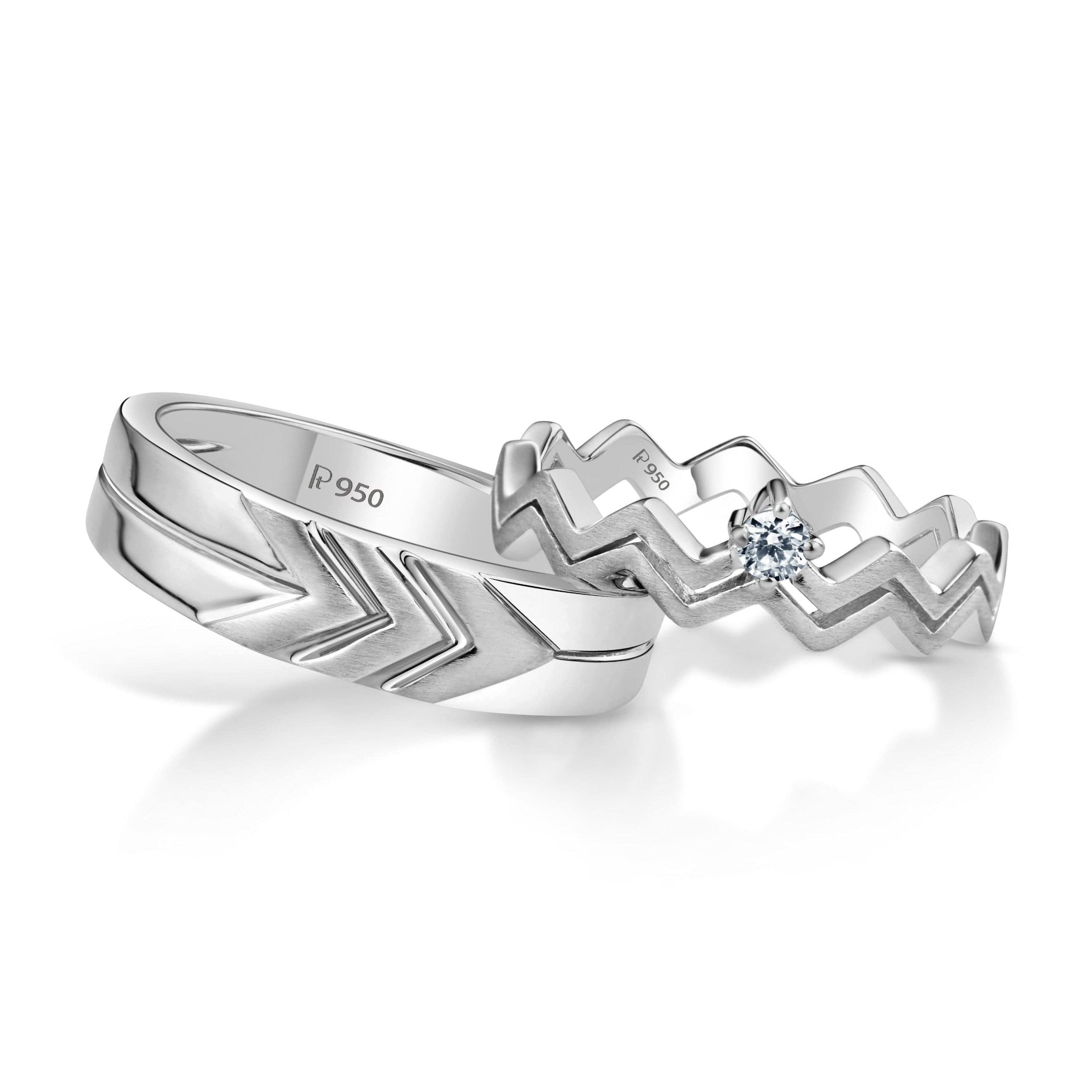 Platinum Diamonds Couple Ring JL PT 1049