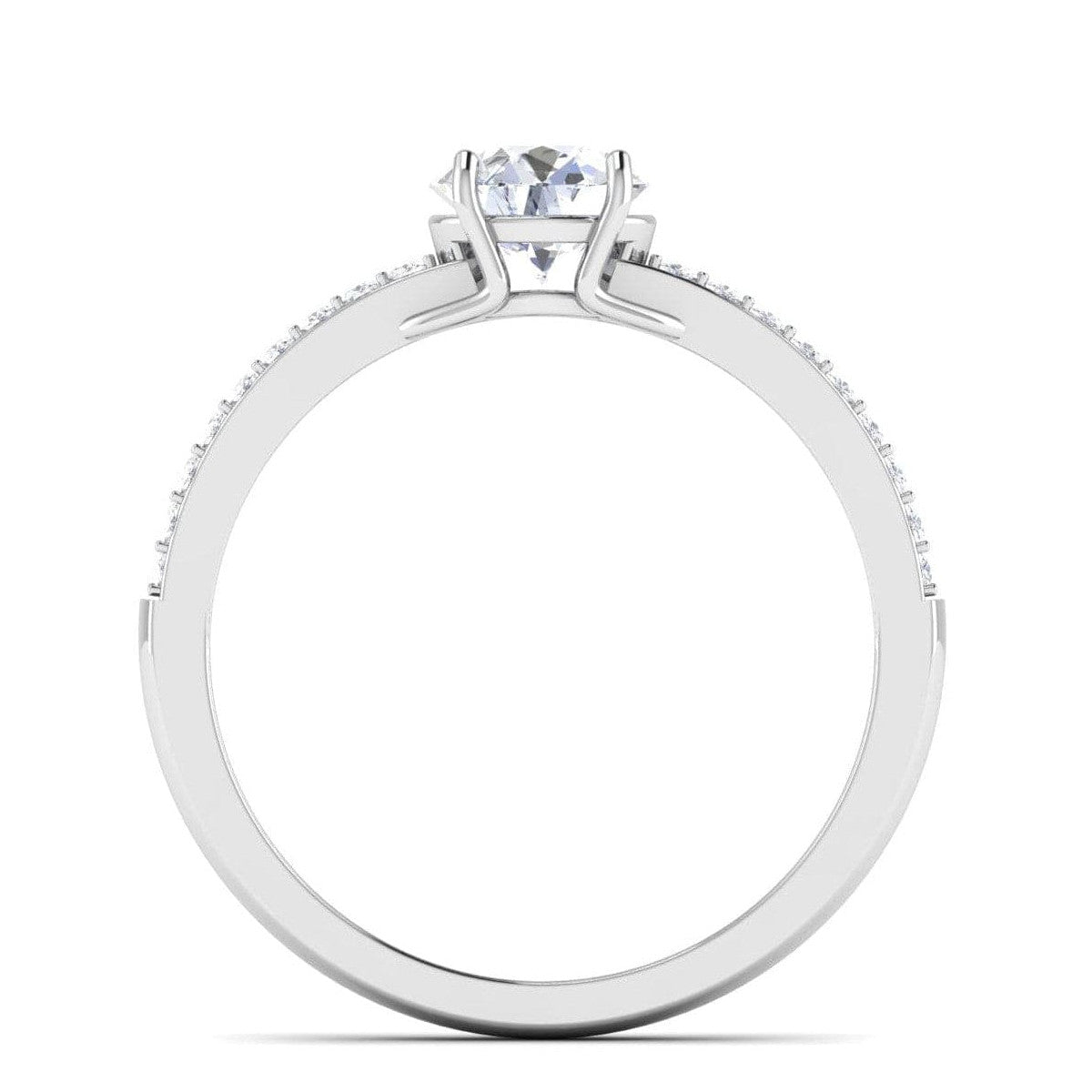 Platinum Double Shank Diamond Solitaire Ring JL PT 7002