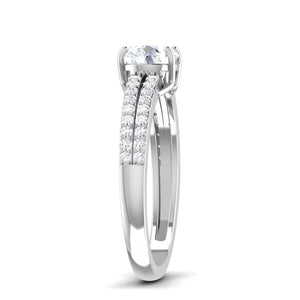 Platinum Double Shank Diamond Solitaire Ring JL PT 7002