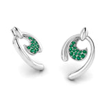 Load image into Gallery viewer, Platinum Emerald Earrings for Women JL PT E NL8636E   Jewelove.US
