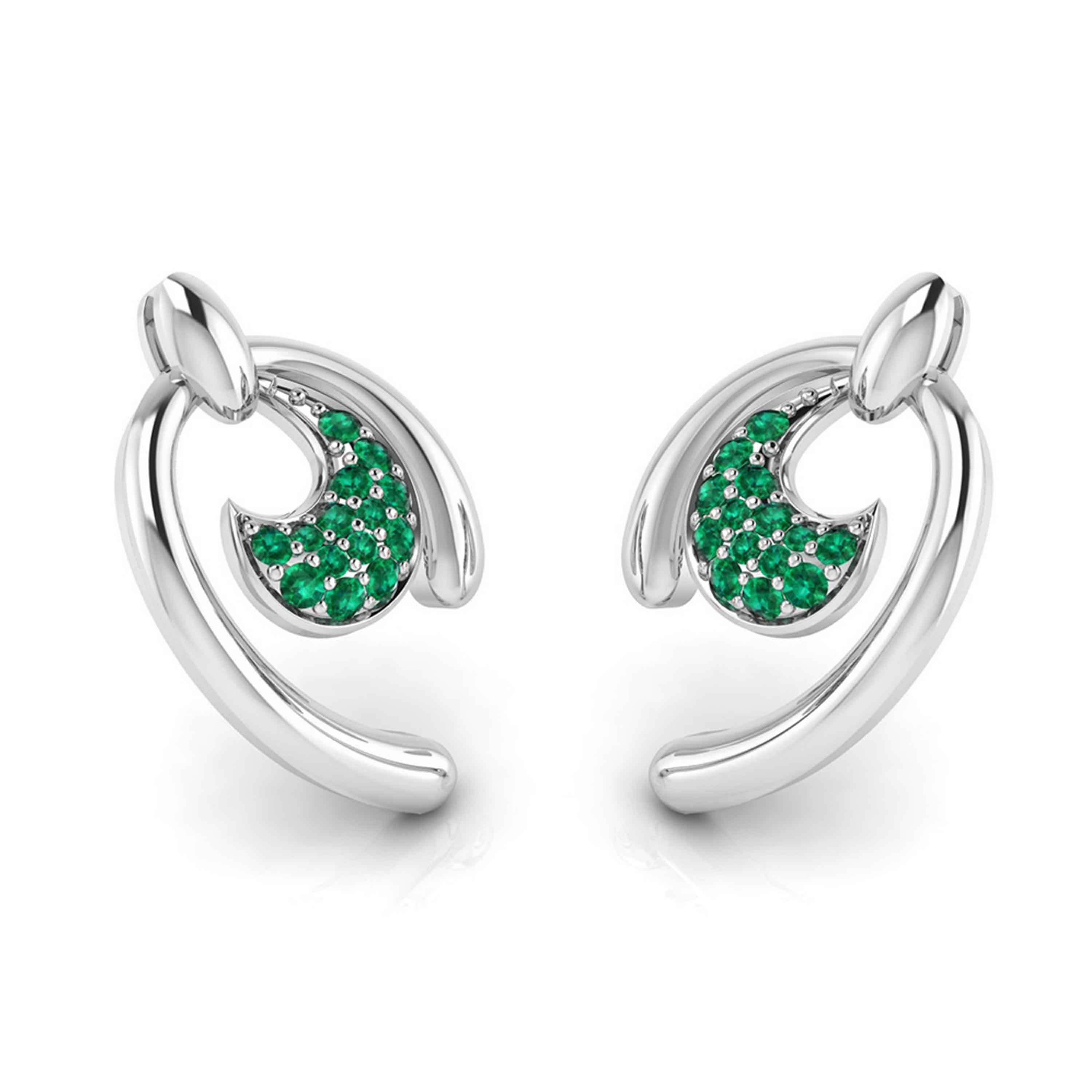 Platinum Emerald Earrings for Women JL PT E NL8636E   Jewelove.US