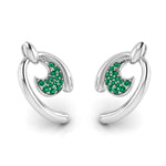 Load image into Gallery viewer, Platinum Emerald Earrings for Women JL PT E NL8636E   Jewelove.US
