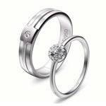 Load image into Gallery viewer, Platinum Engagement Couple Rings with Diamonds JL PT 456
