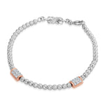 Load image into Gallery viewer, Platinum Evara Balls Bracelet with Rose Gold Fusion for Women JL PTB 760
