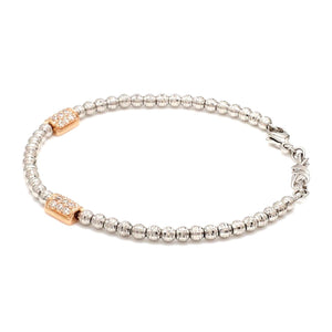 Platinum Evara Balls Bracelet with Rose Gold Fusion for Women JL PTB 760