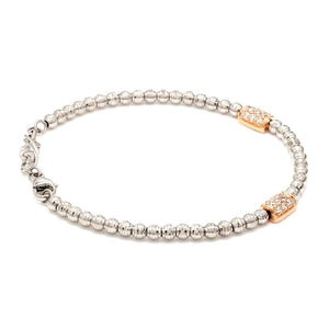 Platinum Evara Balls Bracelet with Rose Gold Fusion for Women JL PTB 760