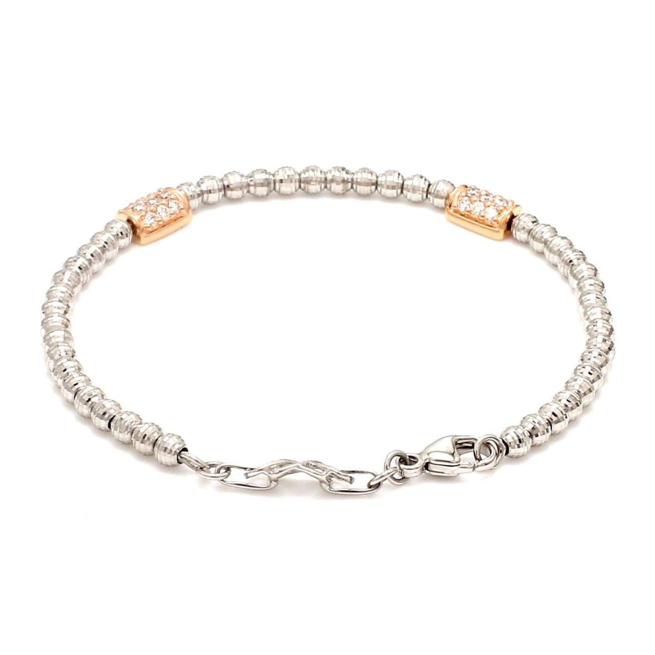 Platinum Evara Balls Bracelet with Rose Gold Fusion for Women JL PTB 760