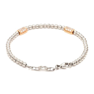 Platinum Evara Balls Bracelet with Rose Gold Fusion for Women JL PTB 760