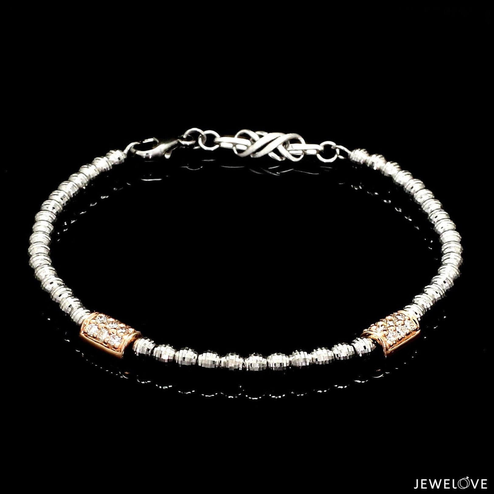 Platinum Evara Balls Bracelet with Rose Gold Fusion for Women JL PTB 760