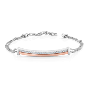 Platinum Evara Rose Gold Fusion Diamond Bracelet for Women JL PTB 758