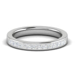 Load image into Gallery viewer, Platinum Half Eternity Princess cut Diamonds Ring for Women JL PT WB PR 135
