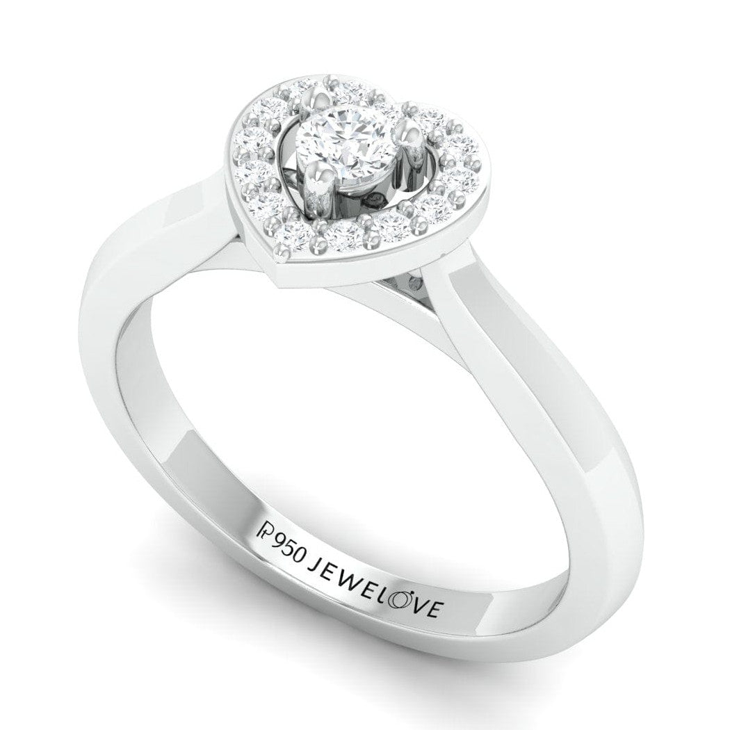 Platinum Diamond Heart Ring JL PT 662