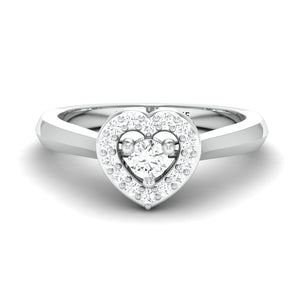 Platinum Diamond Heart Ring JL PT 662