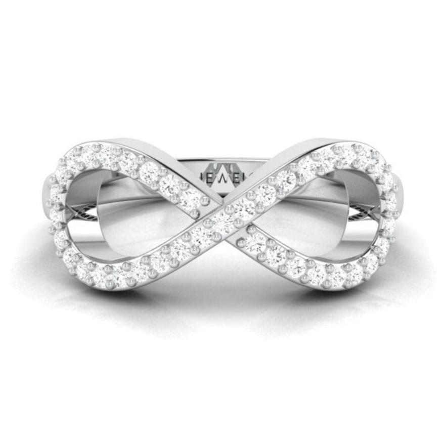 Platinum Infinity Ring with Diamonds for Women JL PT 968