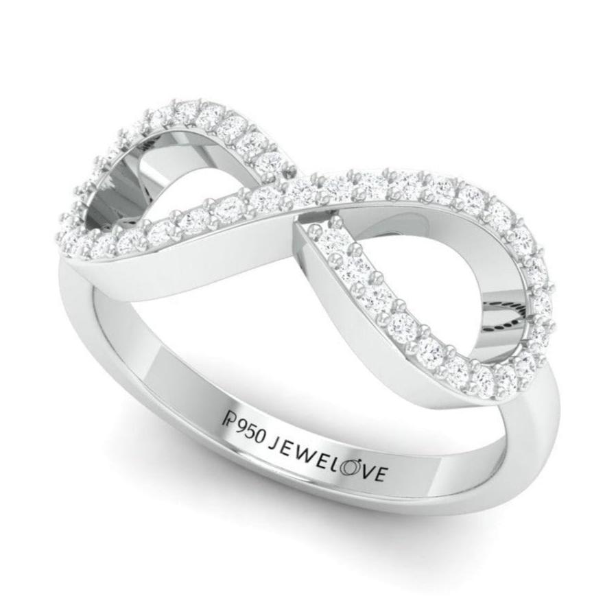 Platinum Infinity Ring with Diamonds for Women JL PT 968