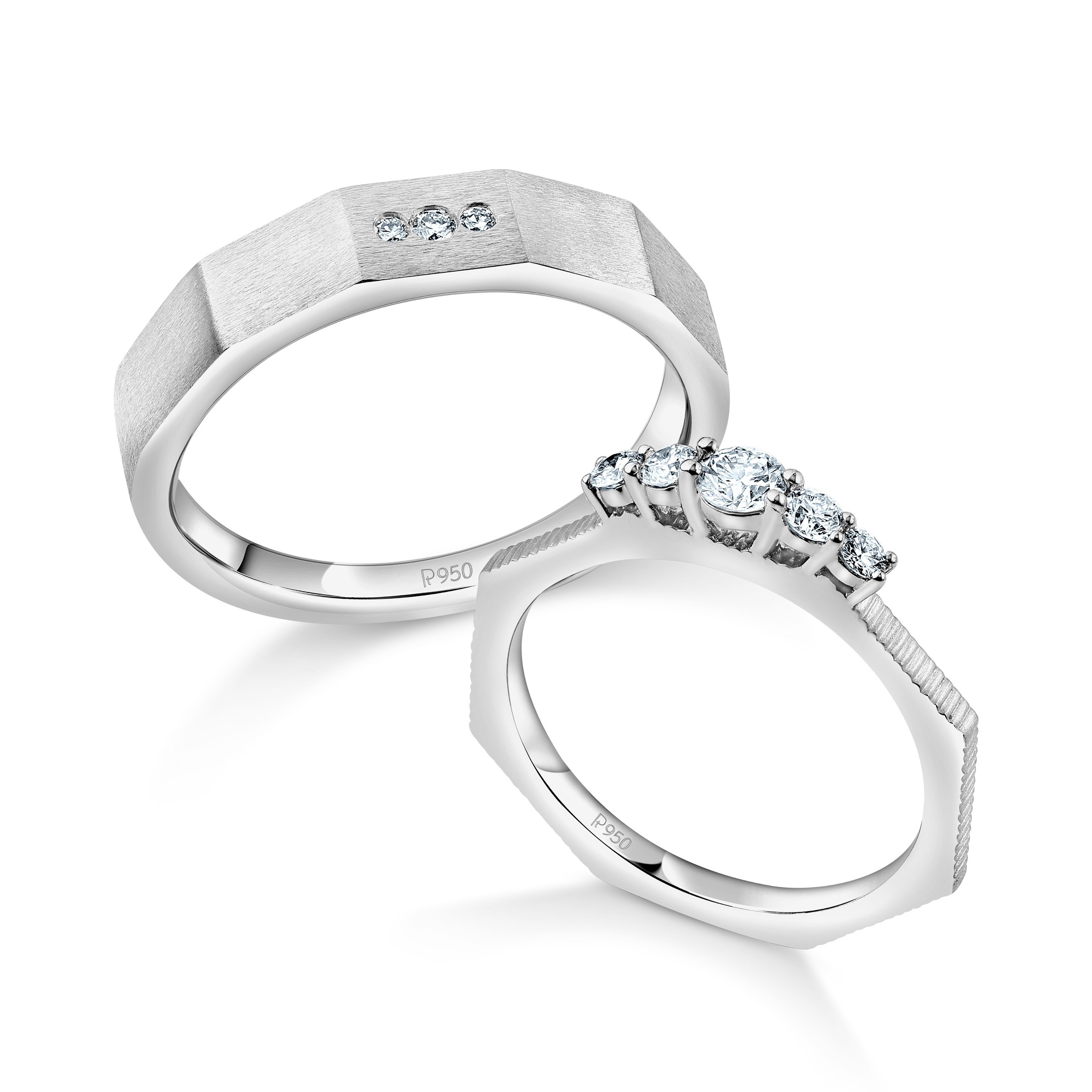 Platinum Love Bands Diamond Couple Rings JL PT 1258