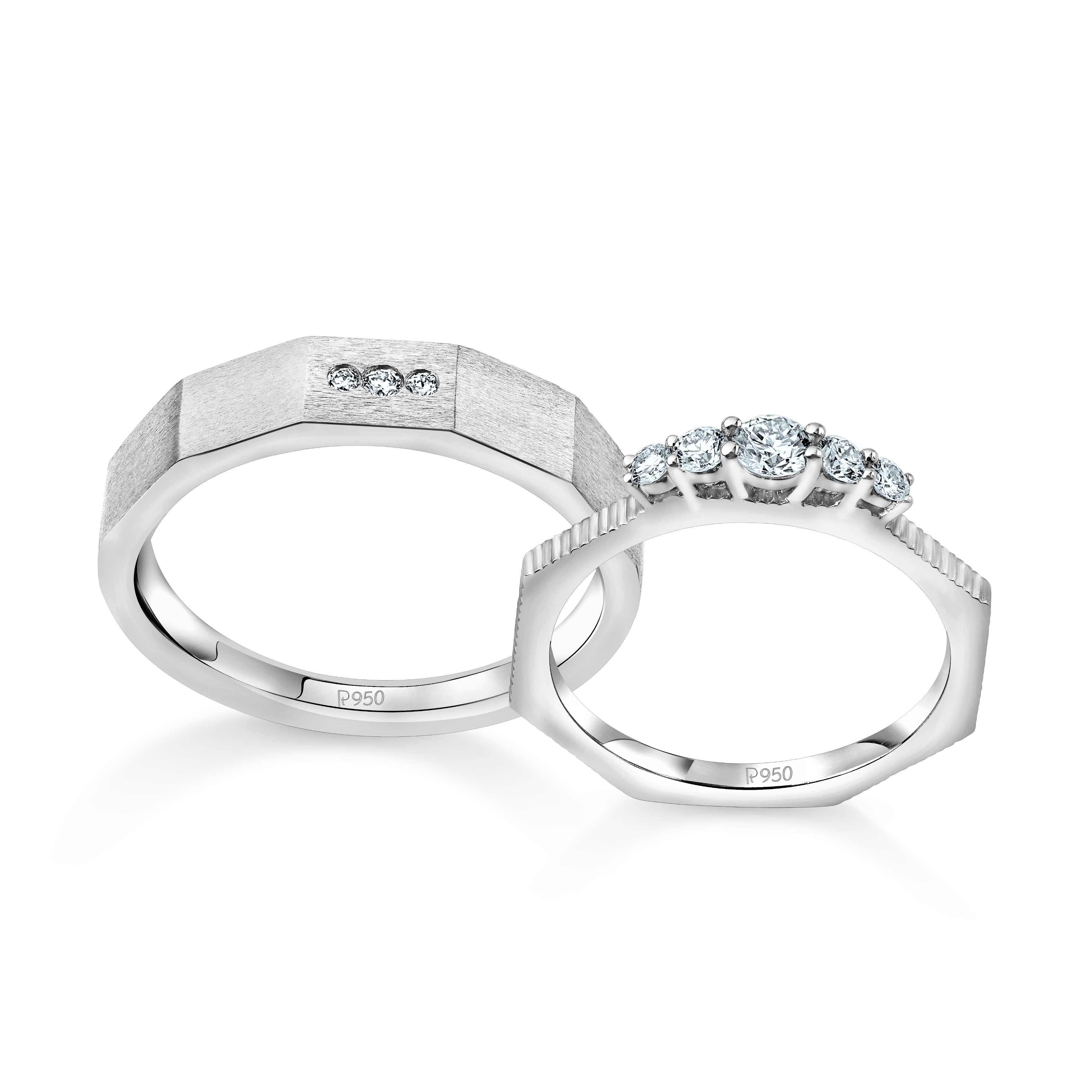 Platinum Love Bands Diamond Couple Rings JL PT 1258