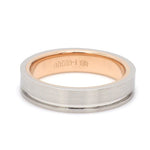 Load image into Gallery viewer, Platinum Love Bands with a Single Groove &amp; Rose Gold Base JL PT 643
