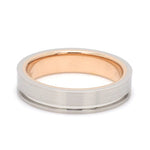 Load image into Gallery viewer, Platinum Love Bands with a Single Groove &amp; Rose Gold Base JL PT 643
