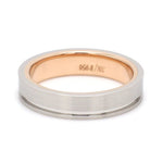 Load image into Gallery viewer, Platinum Love Bands with a Single Groove &amp; Rose Gold Base JL PT 643
