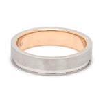 Load image into Gallery viewer, Platinum Love Bands with a Single Groove &amp; Rose Gold Base JL PT 643
