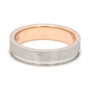 Platinum Love Bands with a Single Groove & Rose Gold Base JL PT 643