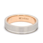 Load image into Gallery viewer, Platinum Love Bands with a Single Groove &amp; Rose Gold Base JL PT 643
