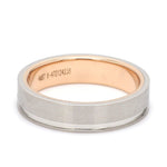 Load image into Gallery viewer, Platinum Love Bands with a Single Groove &amp; Rose Gold Base JL PT 643
