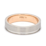 Load image into Gallery viewer, Platinum Love Bands with a Single Groove &amp; Rose Gold Base JL PT 643
