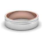 Load image into Gallery viewer, Platinum Love Bands with a Single Groove &amp; Rose Gold Base JL PT 643
