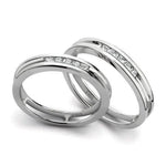 Load image into Gallery viewer, Platinum Love Bands with Channel Set Diamonds JL PT 139
