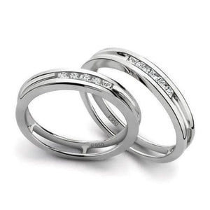 Platinum Love Bands with Channel Set Diamonds JL PT 139