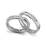Load image into Gallery viewer, Platinum Love Bands with Channel Set Diamonds JL PT 139
