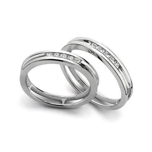 Platinum Love Bands with Channel Set Diamonds JL PT 139