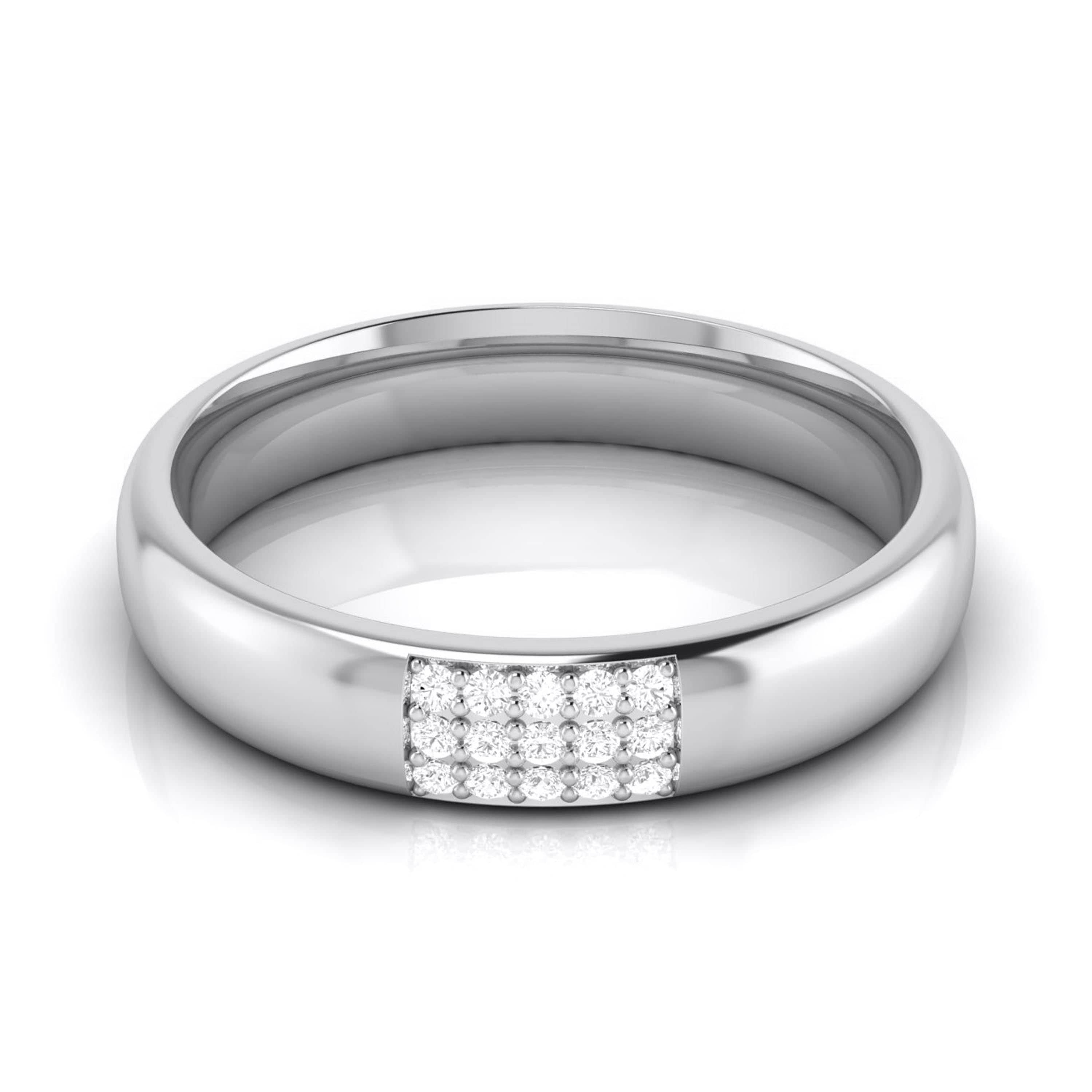 Platinum Love Bands with Diamond JL PT R-8016