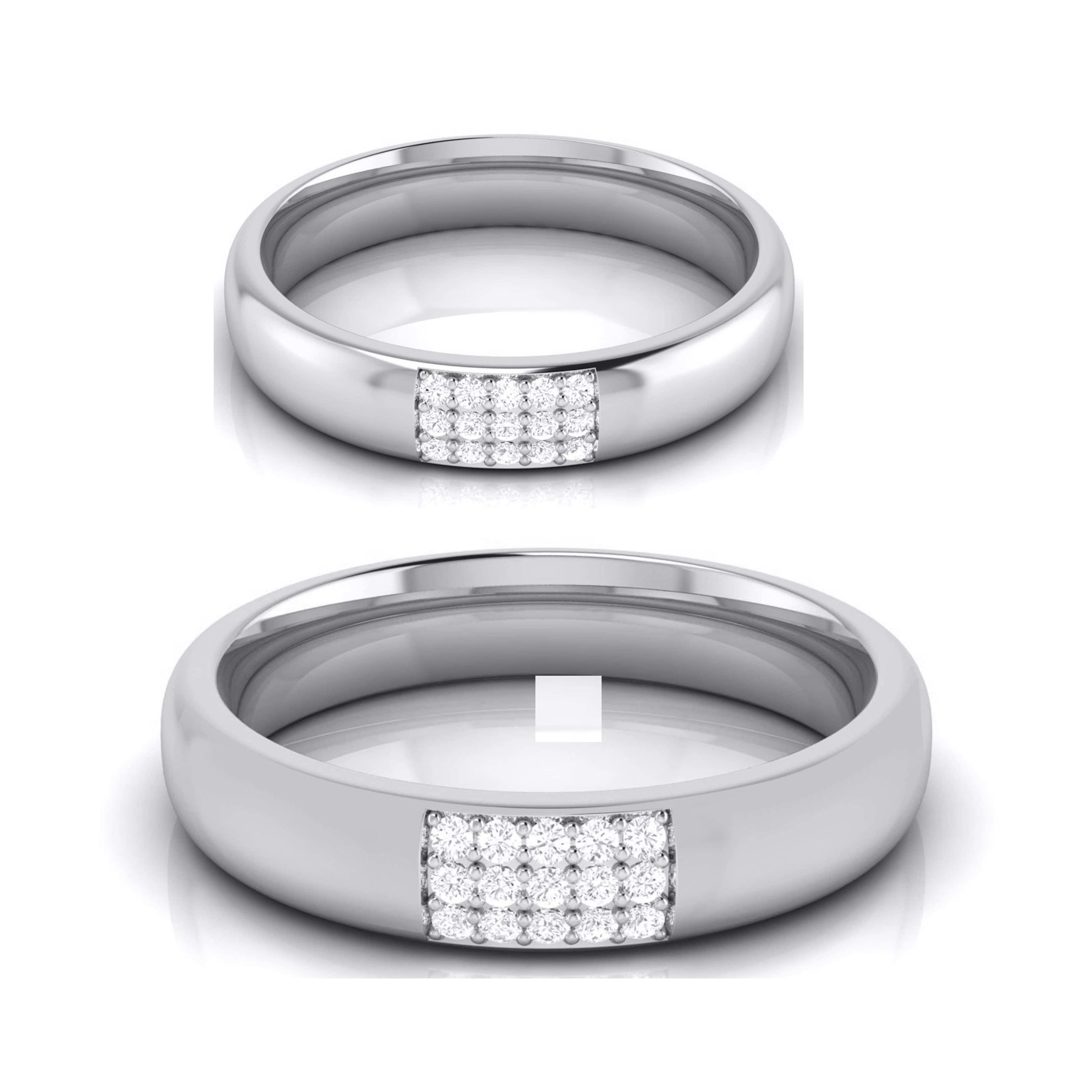 Platinum Love Bands with Diamond JL PT R-8016