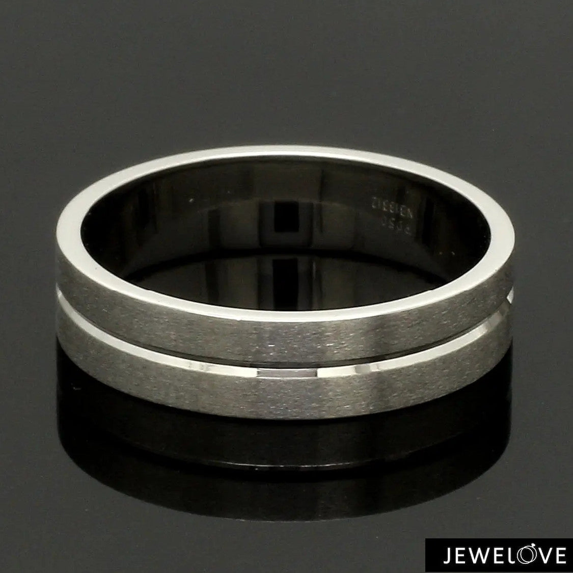 Platinum Love Bands with Princess cut Diamonds JL PT 241