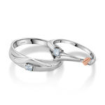 Load image into Gallery viewer, Platinum Love Bands with Rose Gold &amp; Diamonds JL PT 1076
