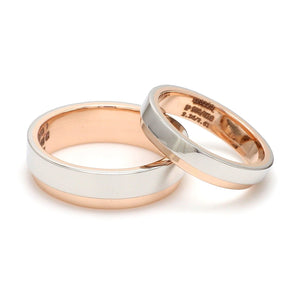 Platinum Love Bands with Rose Gold Step JL PT 925-A