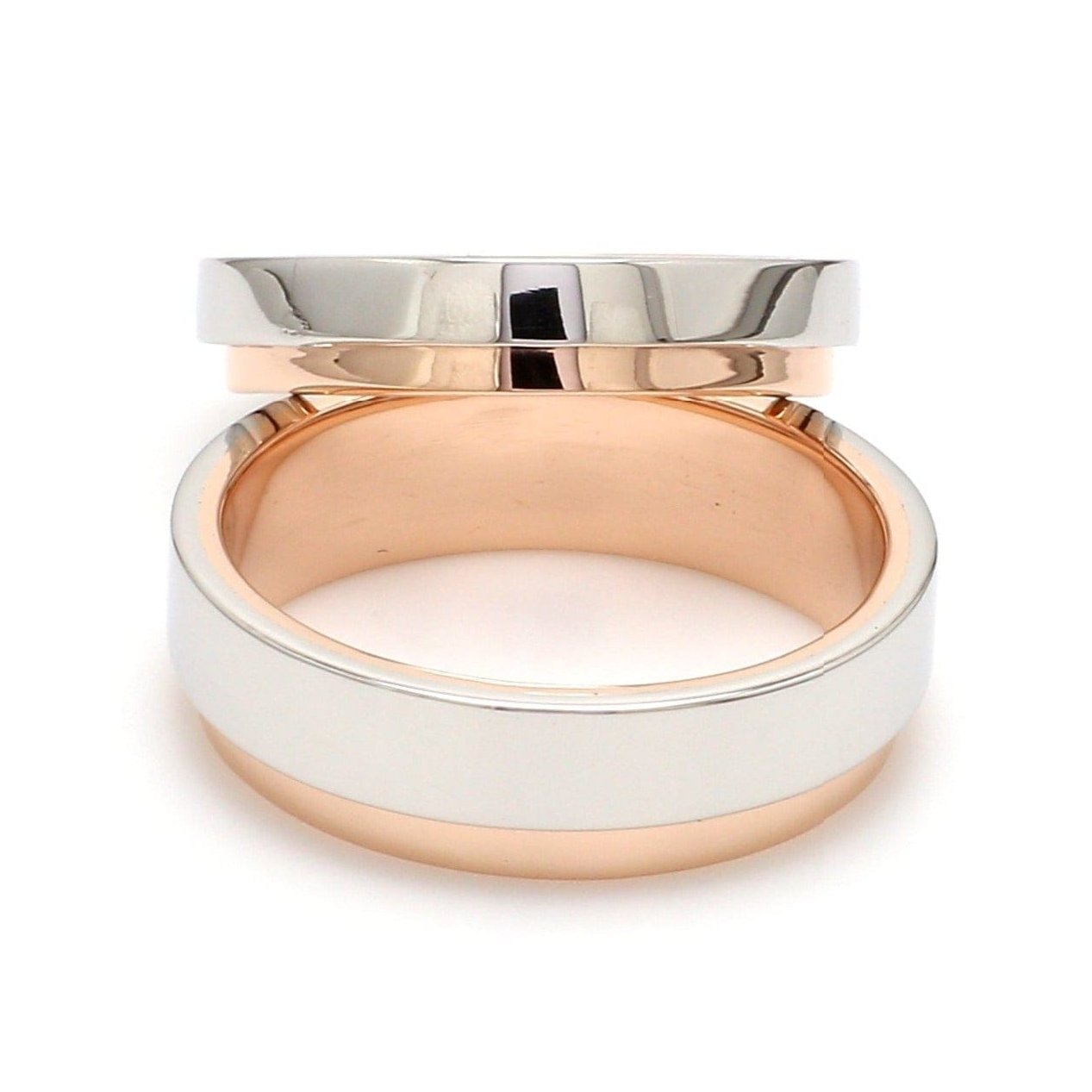 Platinum Love Bands with Rose Gold Step JL PT 925-A