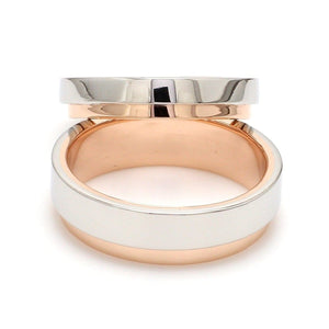 Platinum Love Bands with Rose Gold Step JL PT 925-A