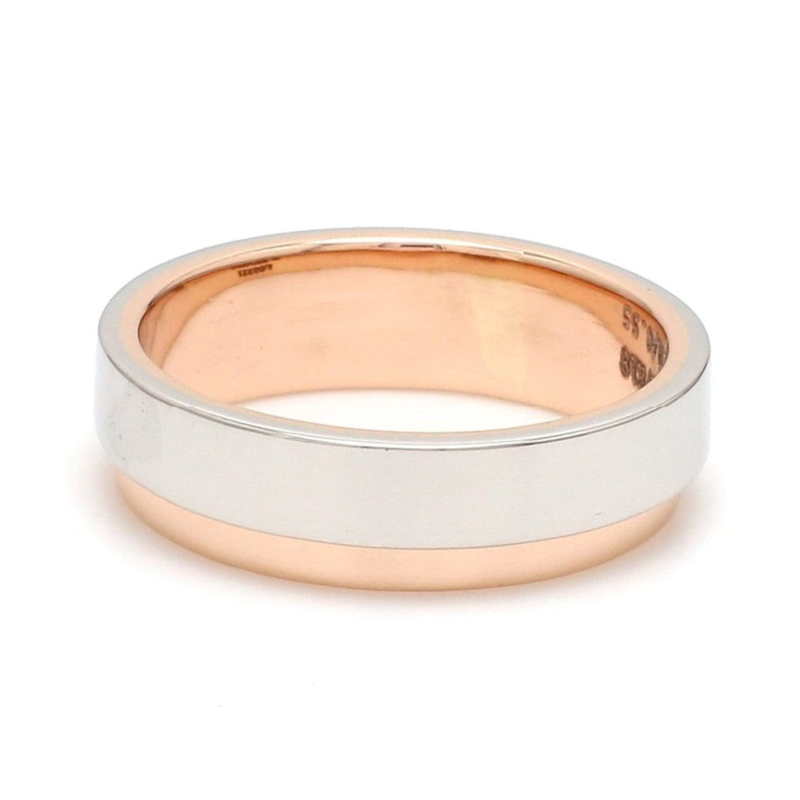 Platinum Love Bands with Rose Gold Step JL PT 925-A