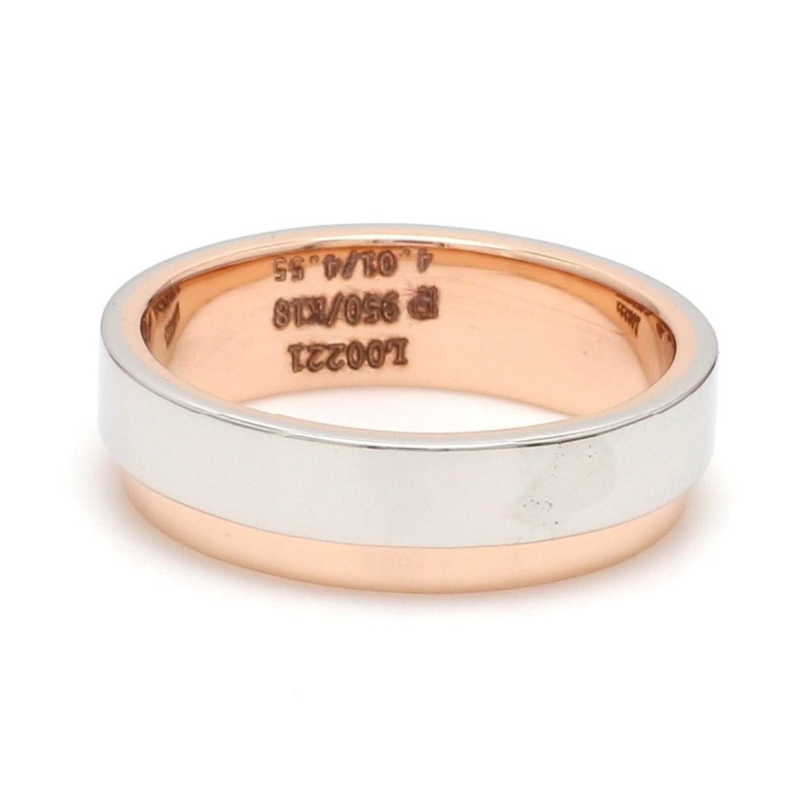 Platinum Love Bands with Rose Gold Step JL PT 925-A