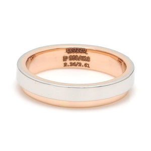 Platinum Love Bands with Rose Gold Step JL PT 925-A