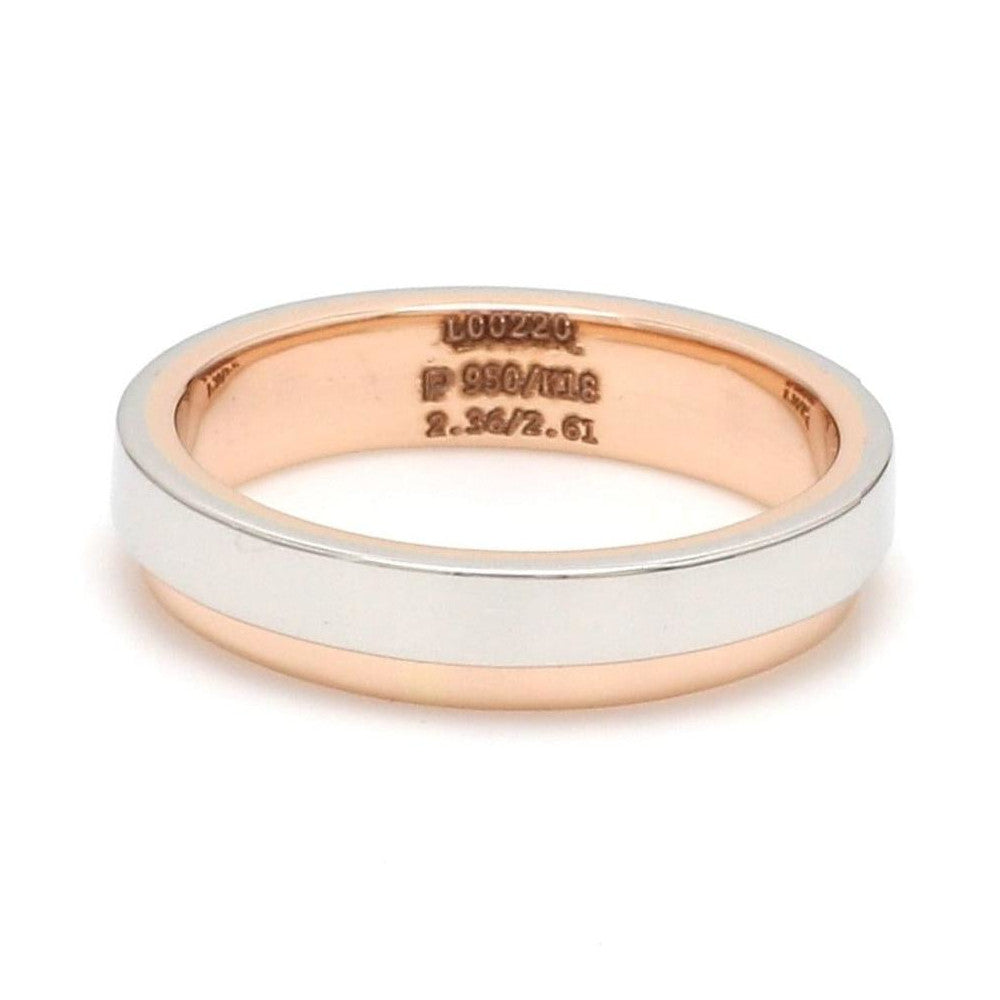 Platinum Love Bands with Rose Gold Step JL PT 925-A